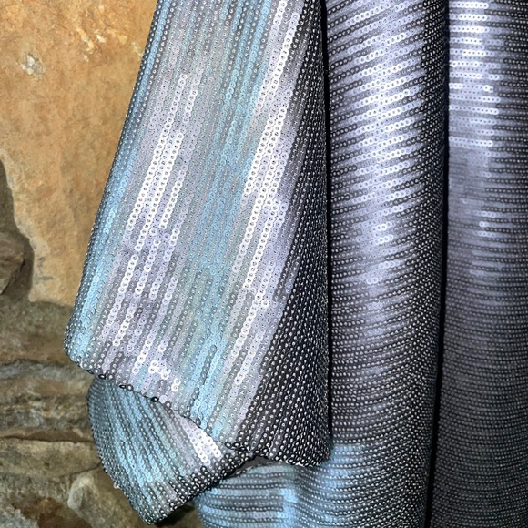 Cesar Galindo Gray Matte Sequin Top - Picture 2 of 2